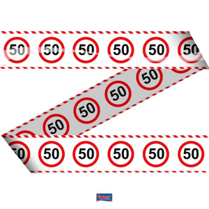 50 Jaar Verkeersbord Afzetlint - 15 meter 50 Jaar Verkeersbord Afzetlint - 15 meter
